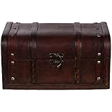 Truhe HD 8.600.2 Truhe, Holztruhe, Schatzkiste,Kiste, Piratenkiste, Kleinm&ouml;bel, Mit Metallbeschl&auml;gen, Antikoptik, Holz, verschieden Gr&ouml;&szlig;en, Maritim, Deko, Hochwertig, Kolonialtruhe, Kolonialstil, Holzbox, Truhe mit Ornamenten . 30 x 20 x 15 cm