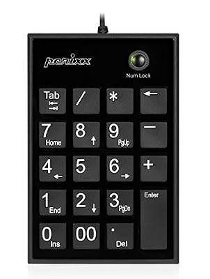 Perixx PERIPAD-202U Pavé Numérique pour PC - Touche Tab - USB - Noir
