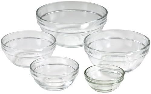 Glass Bowl Set / Small Dipping Bowls / Spa Manicure Bowls (5 Nested Bowls in Various Sizes) by Quality Spa Supplies