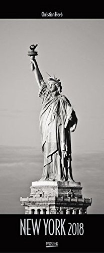 New York 2018: Wandkalender in schwarz-weiß. Foto-Kunstkalender der Architektur in NY. PhotoArt Vertikal Kalender mit Silberdruck. 28,5 x 69 cm.