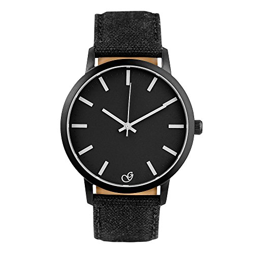 Gaxs Watches Jack K Herren Armbanduhr schwarz mit weien Zeigern Gaxs Watches Jack K Herren Armbanduhr schwarz mit weien Zeigern