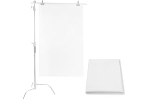 Selens Tessuto di diffusione 1 m x 1,7 m, in nylon bianco e seta senza cuciture per illuminazione fotografica, softbox e tende leggere