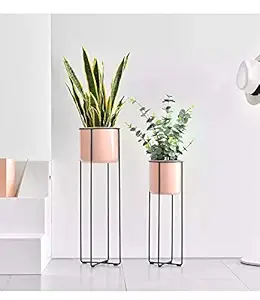 Weston Crafts Metal Planter Stand Modern Flower, Plant, and Succulent Stand Minimalist Planter - Metal, Indoor, Outdoor Design