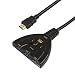 Produktbild Prevently HDMI Verteiler 4K Switcher Schalter Splitter Kabel 4K * 2K 2160P Multi Switcher HUB LCD HDTV PS Xbox Umschalter mit drei Eingängen und einem Ausgang (Schwarz)