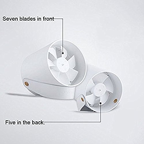 GuDoQi® Mini Tragbarer Ventilator Kreative Double Blades mute Usb Desktop Fan Mit Lederband Weiße - 3