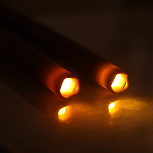 Geben U Stabkerzen LED Spitzkerzen mit Timer Led Flammenlos Kerzen Echtwachs, 30,5 cm, rot, 2 Stück, Hauptdekoration für Weihnachten Hochzeit Valentinstag - 7
