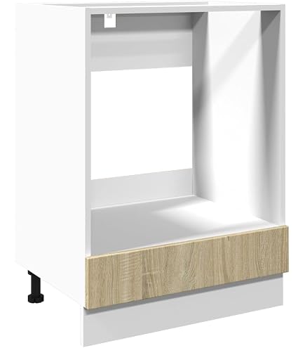 Armoire De Four VCM Fasola Largeur 60 Cm - Blanc/Anthracite, Design Moderne Pour Cuisine - 3