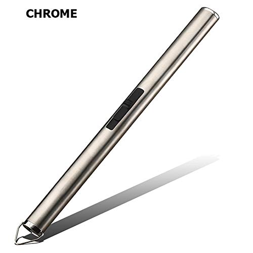 Preisvergleich Produktbild Elektronisches Stabfeuerzeug Kerzenanzünder Edelstahl Lang Plasma Aufladbar USB Feuerzeug für PAPSTAR Kerze Outdoorkerze Stumpenkerzen Teelichter BBQ Windlichter USB Arc Lighter (Sliber)