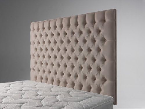 Apollo Kingsize (5ft) Headboard in Beige Faux Suede Fabric (Fast Delivery Headboard!)