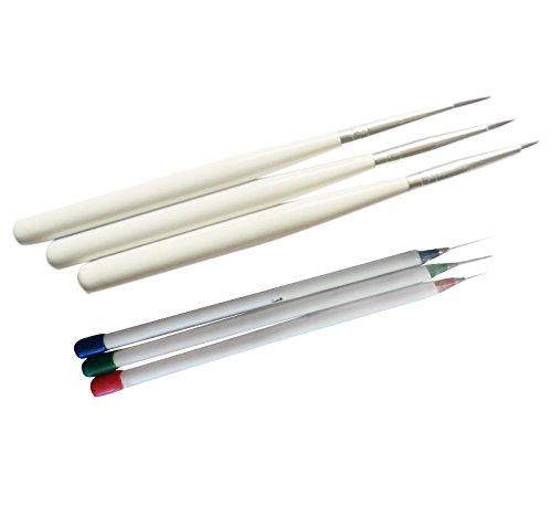 nail art pen - TOOGOO(R) Set 6Pcs/Pack Fine Drawing Striping Liner Design Tips Nail Art Pen Brushes Brush Salon DIY Gel UV Tool Manicure