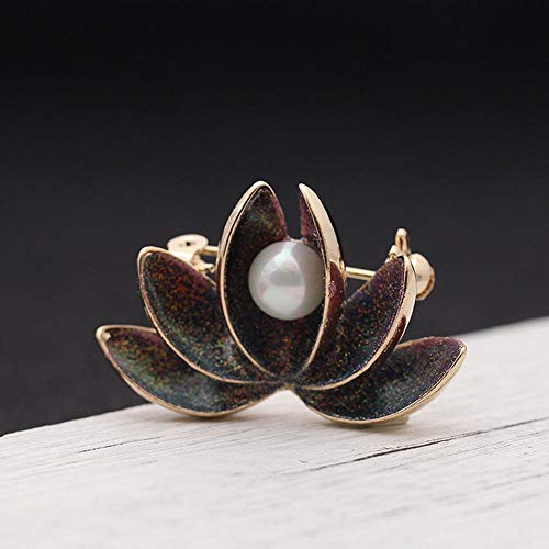 Ambiguity Brooches for Women Delicate Color Multi-Color Mosaic Imitation Pearl Lotus Brooch Small Brooch Mini Brooch