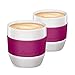 Produktbild Tchibo Cafissimo Kaffeebecher, Lungobecher, Caffè Crema Becher aus Porzellan mit Silikonmanschette, 2er Set, berry