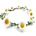 Bride Boutique Wedding Bridesmaid Boho Floral Flower Festival Forehead Headband Hair Garland (Large White Daisy)