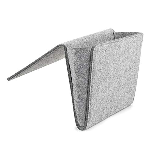 Preisvergleich Produktbild Uoging Bett-Caddy-Organizer Multifunktional Betttasche Sofa Hängeaufbewahrung für Tablet Zeitschriften Handy Kleine Dinge 1pc,Hellgrau
