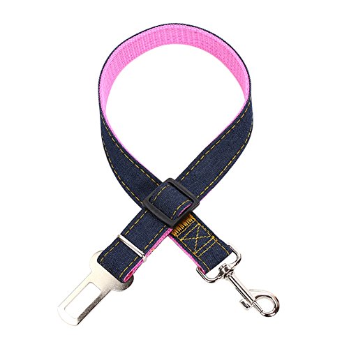 Reefa Ceinture de Sécurité Laisse pour Chien/Chat en Nylon Élastique pour les Sièges de Voiture