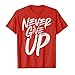 Produktbild ODRD Herren "Never GIVE UP Black" T Shirts, Boy Slim Shortsleeve Vintage Jugend T-Shirt Blouse Tops O-Neck Basic O-Ausschnitt Shirt