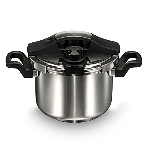 BEEM Vitatherm, 4.0 + 6.0 L Schnellkochtopf mit Einhandbedienung und Marathon BIO-LON Ceramic Antihaftversiegelung, Edelstahl - 2