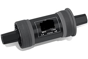 JAKMET Boîtier de Pédalier,Axes de pédalier pour vélo Support de pédalier à Trou carré for VTT 73mm 113/122.5/124/126mm roulements scellés étanches Arbre en Acier au Carbone Cyclisme