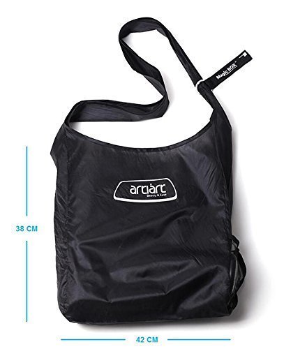 Chekue Reusable Shopping Tote – 15 x 16.5 Nylon Folding Crossbody Shopping Bag, Black by Chekue - 3