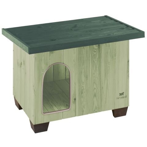 Attractive-Pinewood-Dog-Kennel-with-Plastic-Feet-Lifting-Entrance-is-Edged-with-Aluminium-to-Prevent-Damage-from-Chewing-Will-Provide-Your-Dog-with-a-Comfortable-and-Weatherproof-Home