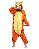 SAMGU Tigger Unisex Adult Tier Onesie Pyjama Kostüm Kigurumi Schlafanzug Erwachsene Tieroutfit Jumpsuit Farbe Gelb Größe L