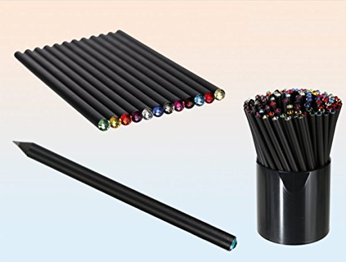 Bleistift mit Swarovski-Stein – 12 Stück & Postkarte Es heisst nur deshalb „Guten Morgen“ – Set ~ - 4