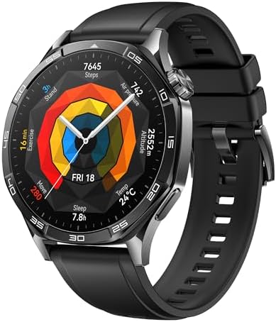 HUAWEI WATCH GT 5 46mm Smartwatch, Design Elegante, Nuova Modalità Corsa e Ciclismo, Monitoraggio della Salute, 14 Giorni di Durata della Batteria, iOS e Android, Nero