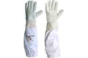 Best Bee Gants d'apiculture en peau de chèvre avec manches en tissu ventilées, respirant et épais. Gants d’apiculteur anti guêpes & abeilles (XL)