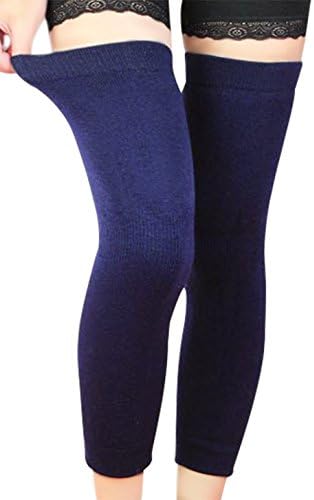 1 Pair Plain Medical Grade Over Knee Sleeve Long and Non Slip Leg Compression Sleeves Soft Warm Knee Thigh Shin Calf Brace Support Leg Warmer for Women Men Arthritis Sports Training Exercises 40cm Long, Royal Blue