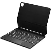 Apple iPad Pro 11 1/2/3/4.Nesil Klavyeli ile uyumlu Kılıf Magic Keyboard Touchpad Aydınlatmalı Klavye Siyah (M4 2024 değildir