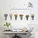 Produktbild QTZJYLW Vintage Eisen Eimer Pflanze Blumentopf Muster Wandaufkleber Wanddekorationen Wohnzimmer Wohnkultur Wandtattoo (50 × 70 cm)