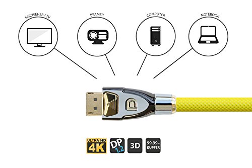 PYTHON GC-M0077 Series DisplayPort 1.2 Anschlusskabel – 4K2K / UHD / Ultra HD, 3m gelb - 3