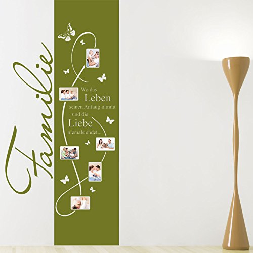 DESIGNSCAPE® Wandtattoo Fotorahmen Banner Familie mit Schmetterlingen 93 x 200 cm (Breite x Höhe) weiss DW807358-M-F5 - 3