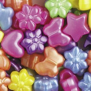 100 Stars Hearts Flowers and Butterflies Plastic Beads