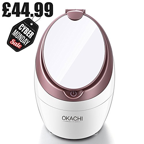 OKACHI GLIYA Facial Steamer Face Steamer Nano Ionic Hot Mist Sprayer and Sauna Inhaler Spa Opening Pores Portable and Professional Skin Care for Blackhead & Acne & Sinus Treatment - Rose Gold