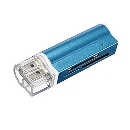 SODIAL(R) Lectores Tarjetas de Memoria Externos USB 2.0 Micro SD MMC SDHC azul cielo
