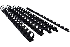 BIND2GO Black Plastic Binding Comb PVC 12mm 14 Rings A5 Box of 25