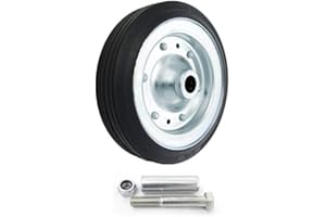 FOXCUP Roulettes de transport en caoutchouc plein Ø 200 mm avec kit de montage.