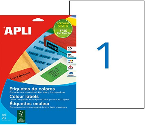 Apli Paper Ref. 1600 Etiquetas Adhesivas Verdes I/L/C A4