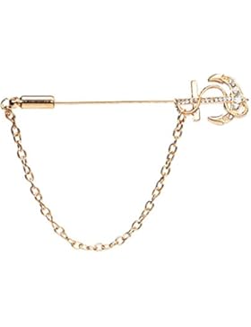 Gazechimp 1 Stück Frauen Mädchen Glitzend Strass Brosche Tuchclip Kette