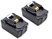Produktbild 2STÜCKE 18.0V 5000mAh Lithium-Ion Werkzeugakkus Für Makita 196672-8 Li, (18,0 V/5,0 Ah), BL1850 BL1830 BL1840 BL1815 BL1835 194204-5 194205-3 194309-1 18V Ersatz Batterie