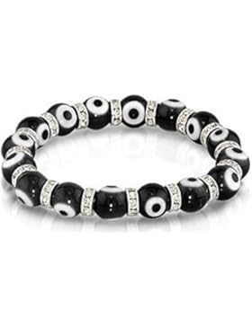 Turkish Emporium Nazar Strass Armband Türkisches Magisches Auge Böser Blick Glasperlen Schwarz