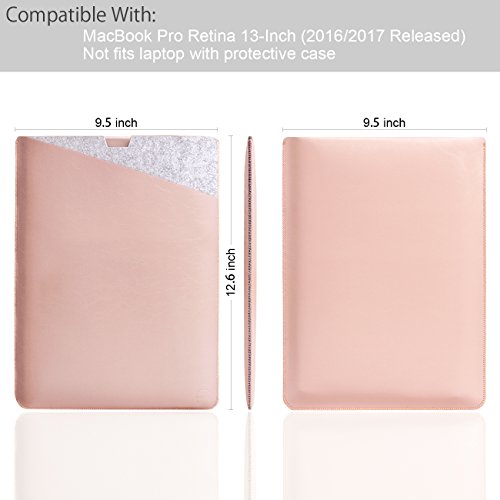 WALNEW 13 MacBook Pro 13 Zoll  A1706 A1708  Ver  ffentlicht in 2016 2017  Schutzh  lle  H  lle Sleeve Case  Cover  mit Zwei-Taschen-Design mit Gesch  