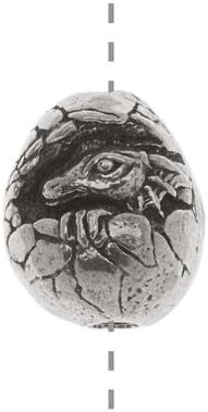 Green Girl Studios Pewter Dragon Baby Focal Bead 15mm (1)