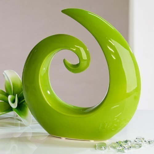 Moderne und wunderschöne Skulptur aus Keramik grün Höhe 18 cm Breite 18,5 cm
