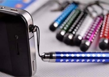 KingCase 2er Pack Stylus Pen Stift im edlen Diamond Bling Design Eingabestift für iPhone, Samsung, HTC, iPad, Galaxy Tab Silber & Schwarz im Set Neu für alle kapazitiven Displays also alle iPhones, Samsung und Sony, HTC Smartphomes und Tablets - 4