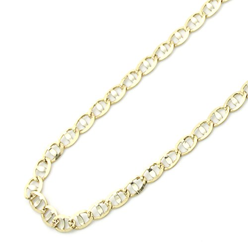 Damen Halskette 14 ct gold 585/1000 2mm Italienisch Flach Mariner Link Kette (verfügbar Länge 40 CM, 45 CM, 50 CM, 55 CM, 60 CM)