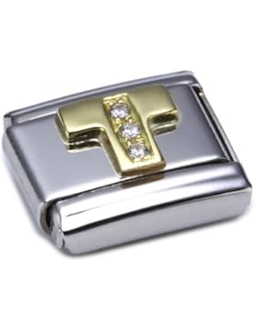 Nomination Comp. Classic BUCHST. Edelstahl, 18K-Gold und Cubic Zirc. (T) 030301