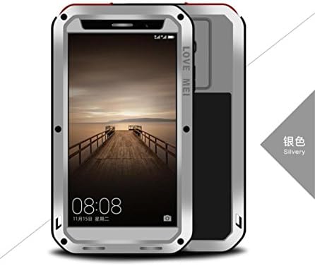 Hua Wei Mate 9 Case,LOVEOURS,Powerful for Hua Wei Mate 9 Cases,Shockproof Dustproof Water Resistant Case Heavy duty military metal Cases Toughened Gorilla glass cover for Hua Wei Mate 9 Super Shake Silicone Edge Super zinc alloy (Hua Wei Mate 9, Silvery)