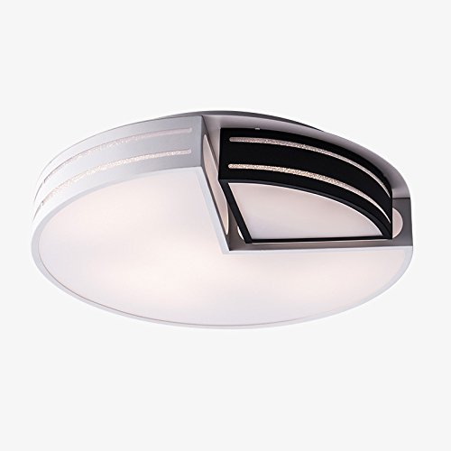 Preisvergleich Produktbild XQK Moderne Decke einfache Persönlichkeit runden LED Deckenleuchte Schmiedeeisen Lampe warm fashion Studie restaurant Lampe Versprechen dimmen 36W weiß + schwarz D500
